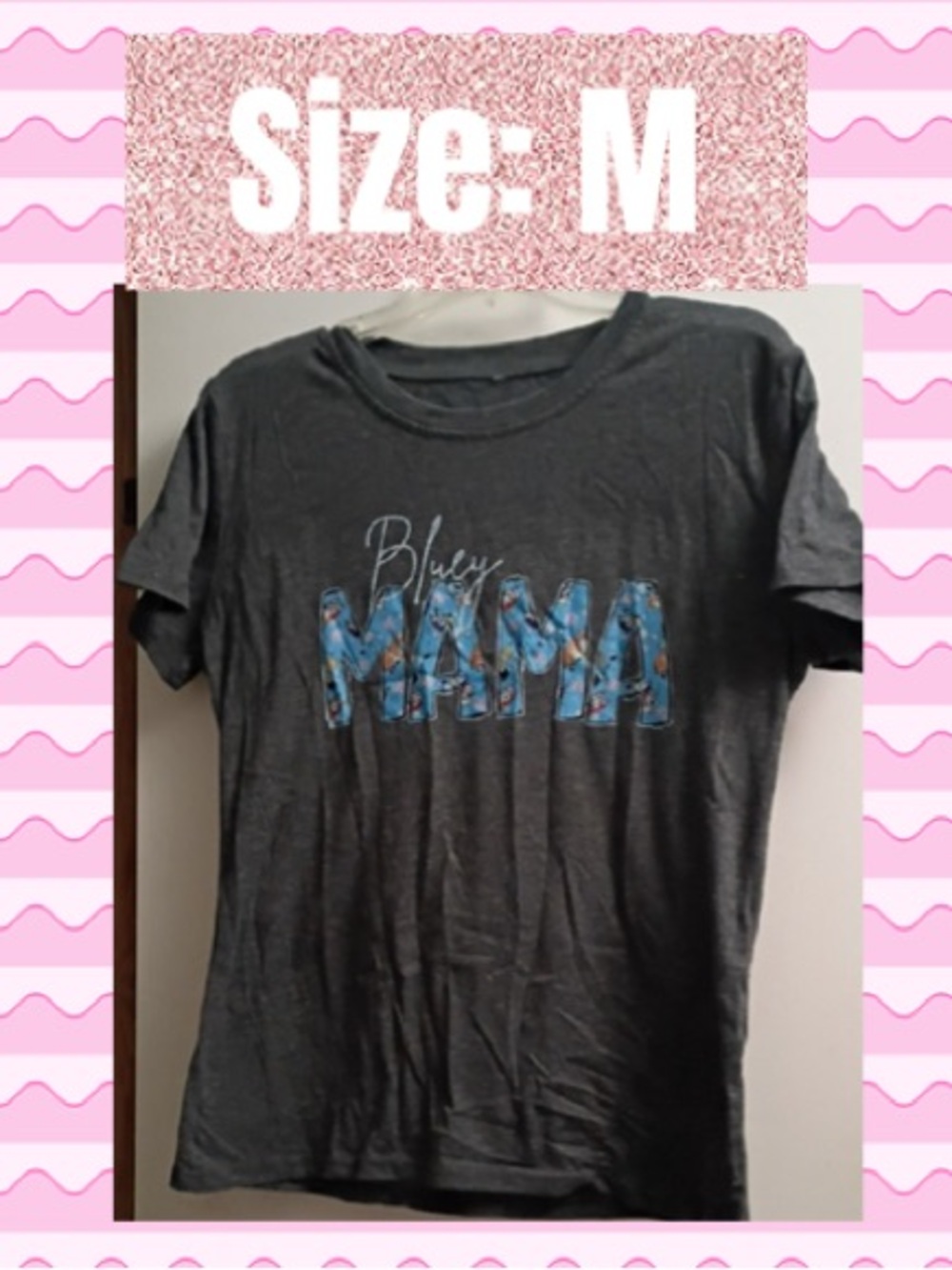 Bluey Mama Graphic T-Shirt - Charcoal Gray